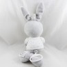 Conejo de peluche musical PALABRAS INFANTILES estrellas gris blanco 29 cm