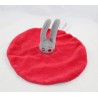 Doudou coniglio piatto ORCHESTRA rotondo rosso a righe bianco grigio 20 cm