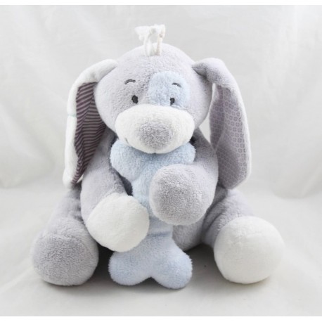 Peluche cane musicale NOUKIE'S Arthur e Merlino blu e grigio blu osso 20 cm