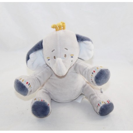 Musical plush Bao elephant NOUKIE'S Bao & Wapi elephant blue beige 20 cm
