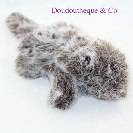Doudou marionetta marmotta ATELIER FRANCE PELUCHE capelli lunghi grigi Doudou marionetta marmotta ATELIER FRANCE PELUCHE capelli lunghi grigi