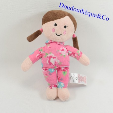Doudou girl PRIMARK EARLY DAYS pyjama pink flowers 22 cm