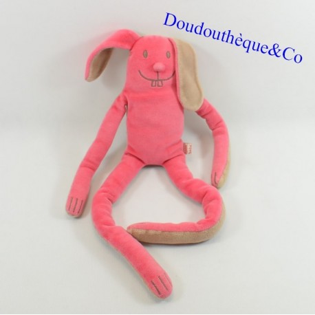 Doudou rabbit DPAM pink and taupe long legs From the Same to the Same 37 cm Doudou rabbit DPAM pink and taupe long legs From the Same to the Same 37 cm