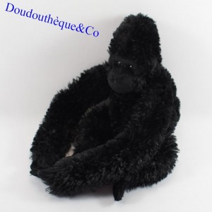 Peluche gorille ZOOPARC BEAUVAL M'Baku noir longs bras 28 cm