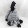 Doudou âne JELLYCAT gris noir poils longs microbilles 27 cm