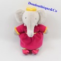 Elefante de felpa Celestial IDEAL Babar vestido rosa 23 cm