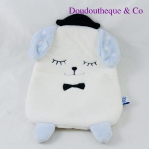Doudou flat hot water bottle rabbit DODIE white blue bow tie