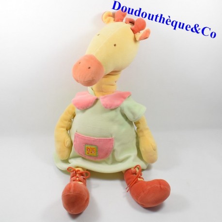 Plüsch XXL Giraffe MOULIN ROTY Les Loustics Glocke und grünes Kleid 60 cm Plüsch XXL Giraffe MOULIN ROTY Les Loustics Glocke und grünes Kleid 60 cm