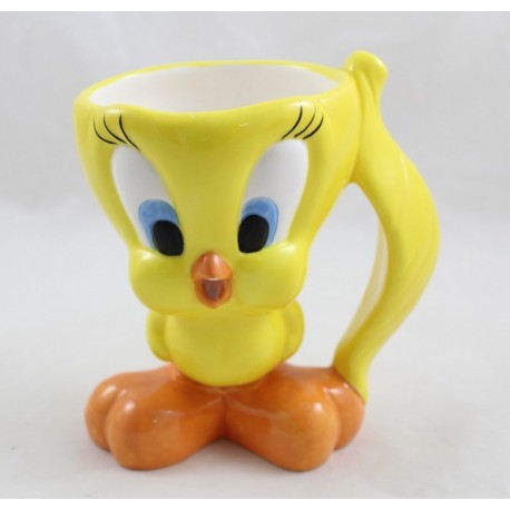 Becher 3D Titi WARNER BROS 1999 Der Looney Tunes gelber Kanarienvogel 13 cm