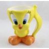 Tazza 3D Titi WARNER BROS 1999 The Looney Tunes giallo canarino 13 cm