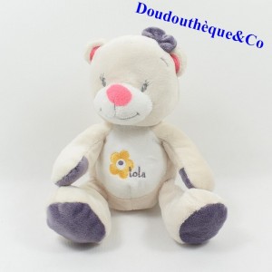 Doudou Bär ARTHUR UND LOLA BEBISOL rosa grau 18 cm