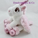 Unicorno peluche LUSCINIA seduta rosa bianco