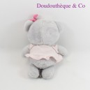 Teddybär ORCHESTRA herzgrau und rosa Knoten 27 cm