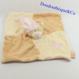 Doudou flat bear DOUKIDOU Dou kidou beige pink heart 26 cm