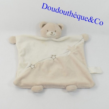 Doudou Flachbär KIMBALOO Sterne hellbeige weiß 30 cm