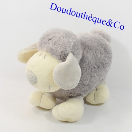 NICOTOY Schaffell Plüsch Grau & Weiß Gestickte Augen 23 cm NICOTOY Schaffell Plüsch Grau & Weiß Gestickte Augen 23 cm