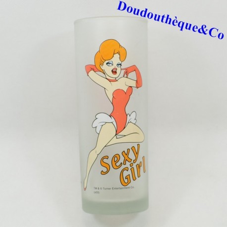 Glasplatte das Pin-up von TEX AVERY Sexy Girl Glas opake Tube 18 cm