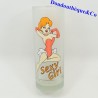 Glass top the pin-up of TEX AVERY Sexy Girl glass opaque tube 18 cm