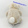 Plush bear TEX brown chiné Carrefour belly white imprints 27 cm