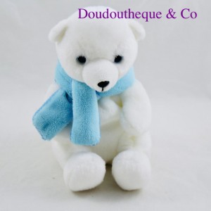 Teddy bear GIPSY white blue scarf