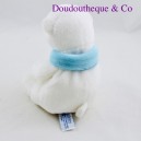 Peluche ours GIPSY blanc écharpe bleue