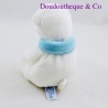 Peluche ours GIPSY blanc écharpe bleue