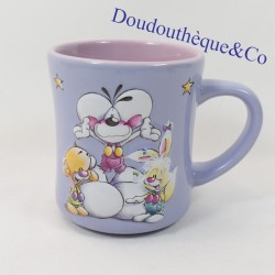 Mug in relief mouse DIDDL purple ceramic cup 3D 10 cm