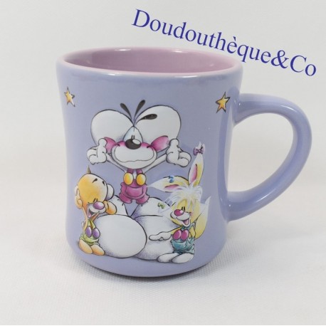 Mug en relief souris DIDDL mauve tasse céramique 3D 10 cm