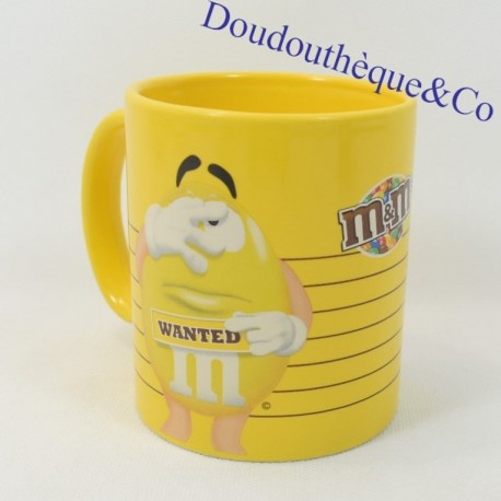 Mug M&M'S yellow Limited edition "WANTED" ceramic 2013 10 cm