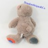 Teddy bear CREDIT AGRICOLE fabrics patched blue tiles 28 cm