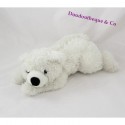 Peluche ours polaire HISTOIRE D'OURS blanc couché