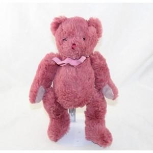 Peluche articulée ours HISTOIRE D'OURS rose noeud rose 16 cm