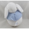 Conejo de peluche JACADI camisa a rayas azul blanco 20 cm