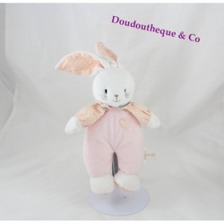 Doudou rabbit DODIE pink my love blanket 24 cm