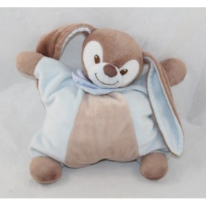 Halbflaches doudou Emil Kaninchen NATTOU Emil und rosig blaubraune Glocke 20 cm