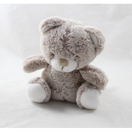 Peluche ours TEX BABY marron chiné Carrefour assis 14 cm