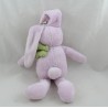 Coniglio di peluche musicale JACADI fiore verde viola rosa 28 cm