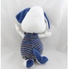 Perro de peluche ORQUESTA Premaman Magichien rayas blancas azul magia 32 cm