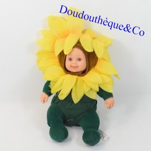 Poupée bébé tournesol ANNE GEDDES jaune vert 30 cm