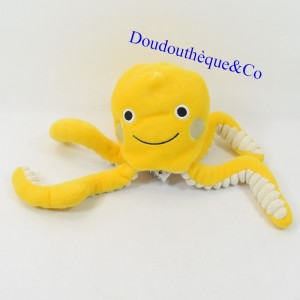 Doudou marionnette pieuvre MAISONS DU MONDE jaune 22 cm