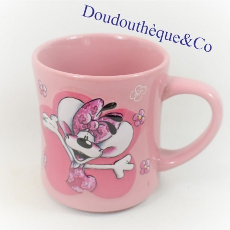 Mug in relief mouse DIDDL pink ceramic cup 3D DIDDLINA 10 cm