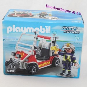 Playmobil chef des pompiers et sa voiturette City Action 5398