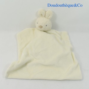 Doudou lapin JELLYCAT et sa couverture beige 18 cm