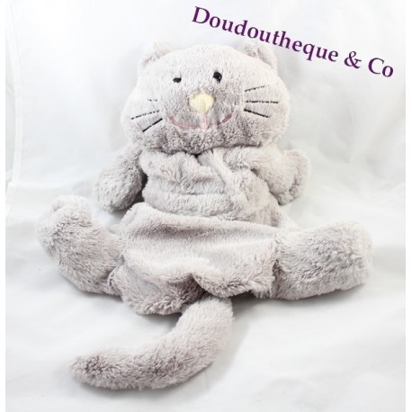 Plush Cat ETAM range pyjamas doudou hot water bottle gray 39 cm