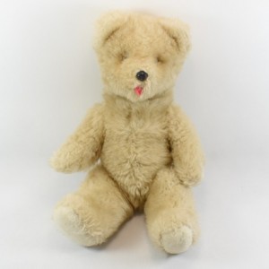 Teddy bear TEDDY beige articolato vintage tira la linguetta