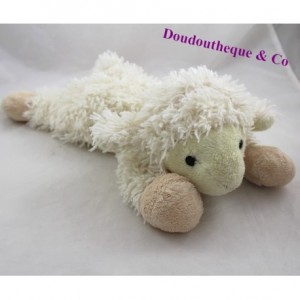 Peluche mouton NICOTOY beige poils longs 33 cm