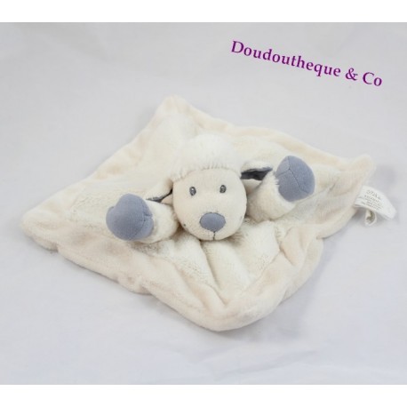 Doudou plana ovejas azul blanco 20 cm NICOTOY