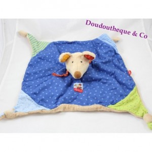 Flache Doudou Maus blaue Sterne SIGIKID grüne Erbsen Knoten 40 cm