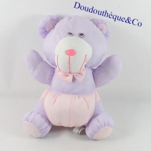 TeddyBär Vintage Style Puffalump Aus Fallschirm Leinwand violett rosa 26 cm