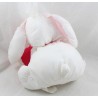 Conejo de felpa FISHER PRICE Puffalump corazón blanco rosa paracaídas lienzo 24 cm